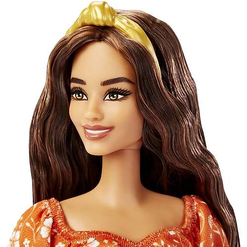 Barbie Byleyici Parti Bebekleri Turuncu Mini Elbiseli