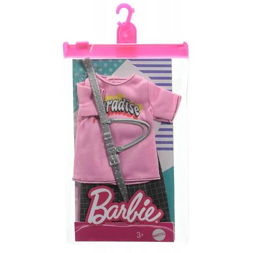 Barbie Ken Bebek Kyafet Koleksiyonu Pembe T-Shirt ve Kareli Pantolon