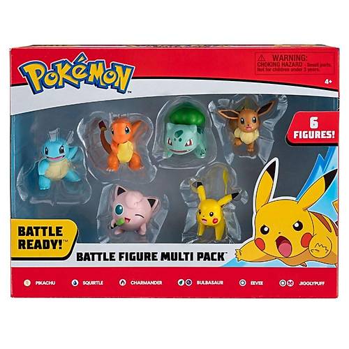 Pokemon Battle 6'l Figr Seti Pikachu & Squirtle & Charmander & Bulbasaur & Eevee & Jigglypuff