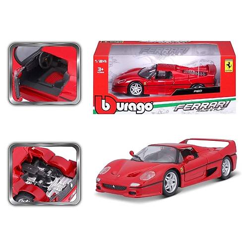 Bburago 1:24 Ferrari F50 Rossa | Diecast Model Araba Koleksiyonluk Krmz