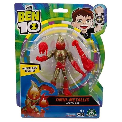 Ben 10 Basic Figrler S22 Omni-Metallic Heatblast | Parlak Ate Kahraman Figr Oyunca