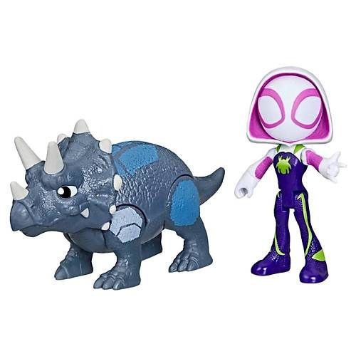 Spidey and His Amazing Friends Dino Webs Figrler F9478-G0122 Ghots-Spider & Rhino Dino