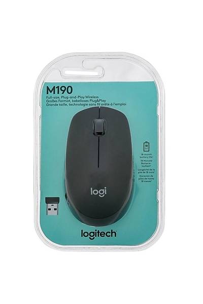 Logitech M190 Kablosuz Siyah Mouse 910-005905