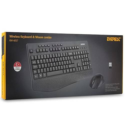 Everest KM-6017 Siyah Usb Kablosuz Q Multimedia Klavye&Mouse Set