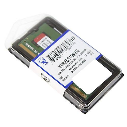 Kingston 4GB DDR4 2666MHZ CL19 (KVR26S19S6/4) Notebook Ram