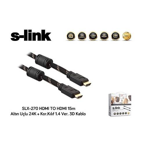 S-Link SLX-270 HDMI TO HDMI 15m Altn Ulu 24K + K