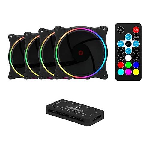 Frisby FCL-F1264B 4x120MM Double RGB Kasa Fan