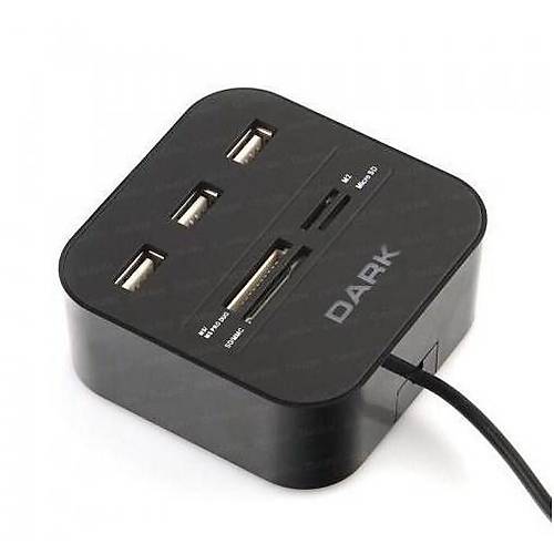 Dark UCR202 Usb 2.0 Kart Okuyuculu Usb oklayc Hub