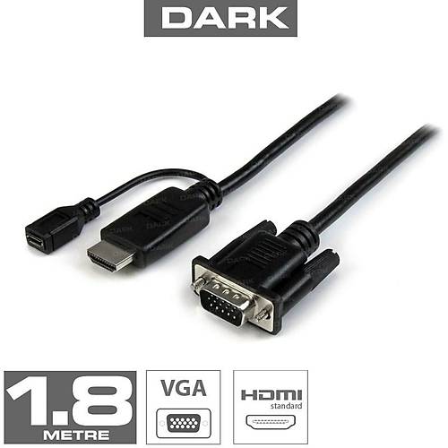 Dark DK-HD-AHDMIXVGAL180 HDMI To Vga evirici Kblo
