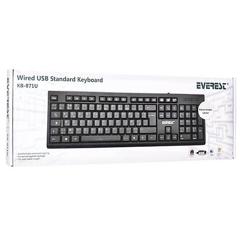 Everest KB-871U Siyah USB French/Arabic