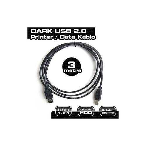 Dark DK-CB-USB2PRNL300 3Mt USB 2.0 Yazıcı Kablosu