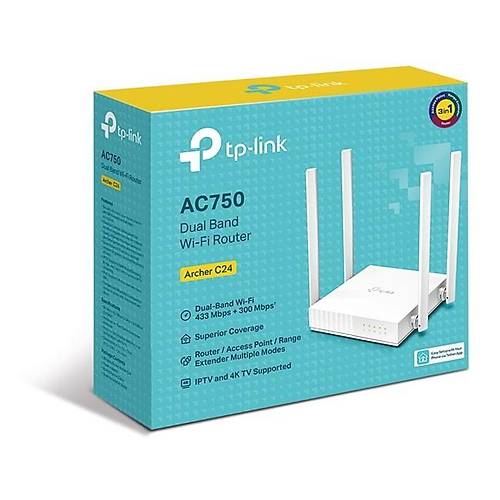 Tp-Link Archer C24 750Mbps Dualband Kablosuz Router