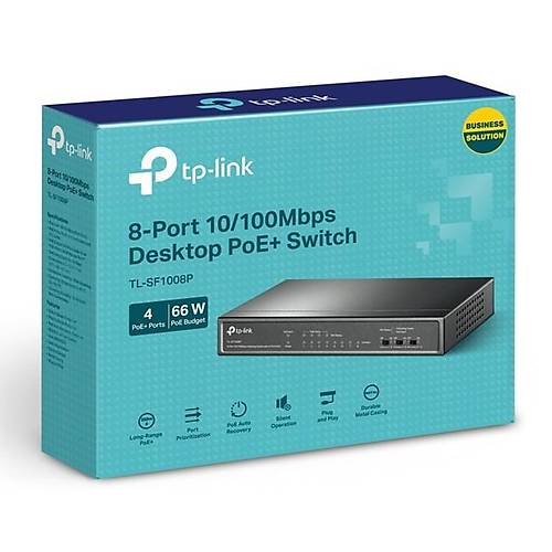 Tp-Link TL-SF1008P 8 Port 10/100Mbps + 4Port PoE Masast Ynetilemez Switch