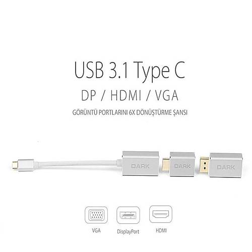 Dark DK-AC-U31X6 USB Type-C to Display-HDMI-VGA
