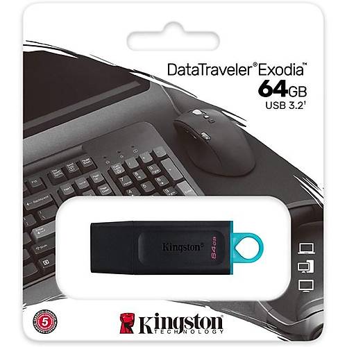 Kingston 64GB Exodia Usb 3.2 Gen1 DTX/64GB USB Flash Bellek