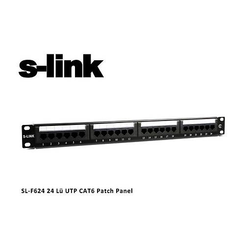 S-Link SL-F624 24 Port Cat6 Patch Panel - 3U