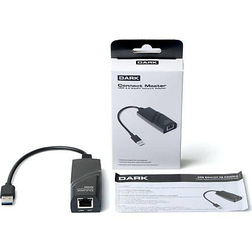 Dark USB 3.0 to Gigabit Ethernet evirici