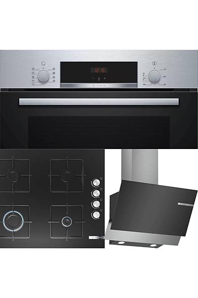 Bosch Ankastre Set HBJ558YS0T + POP7C6O12O + DWK65AD60R