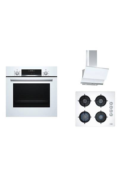 Bosch Beyaz Ankastre Set HBJ558YW0T, DWK065G20T, POP6C2O10O