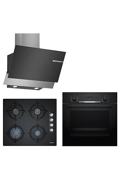 Bosch Siyah Ankastre Set HBF514BB0T, DWK65AD60R, POP6C6O10O