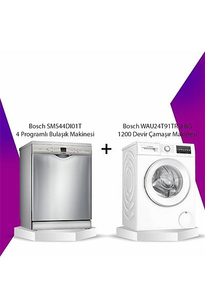 BOSCH 2'L SET WAU24T91TR-SMS44DI01T