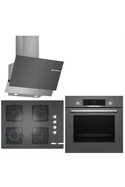 Bosch 3'l Gri Ankastre Set HBF514BH0T, POP7C9O12O, DWK65AD70R