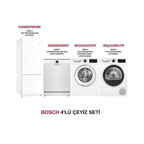 Bosch �eyiz Seti KGN55VWE0N - SMS26DW00T - WGA242X3TR - WQA24201TR