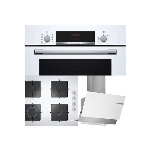 Bosch Ankastre Set HBF514BW1T + POP7C2O12O + DWK65AD20R