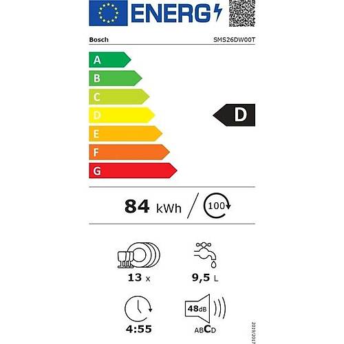 Bosch SMS26DW00T D Enerji S�n�f� 6 Program 13 Ki�ilik Bula��k Makinesi