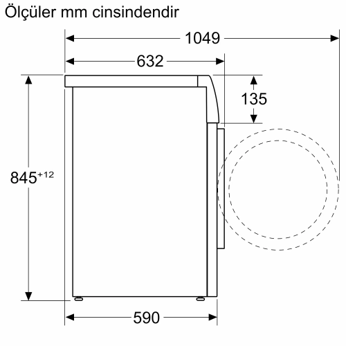 Bosch WGK264Y0TR �ama��r Makinesi 11 kg 1400 Devir Beyaz