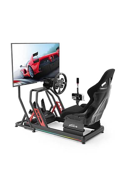 xDrive RGB Alminyum Yar Simlatr Kokpiti ve F1 Koltuu BS02