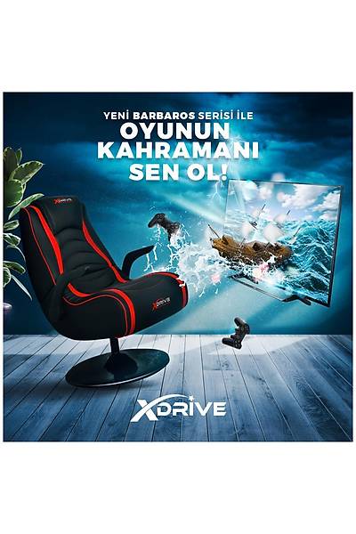 xDrive Barbaros Fla Tabanl Oyun | Oyuncu Koltuu Krmz/Siyah
