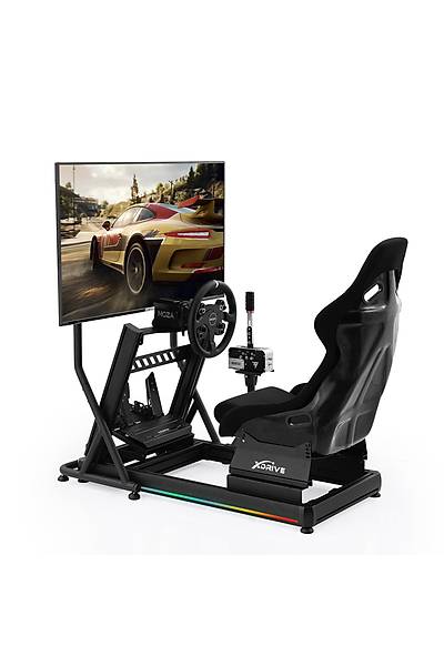 xDrive RGB Alminyum Yar Simlatr Kokpiti ve F1 Koltuu Bs01