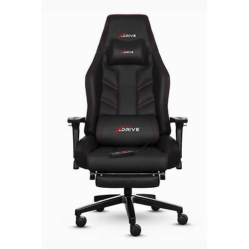 xDrive F�rt�na Masajl� Ayak Uzatmal� Profesyonel Oyuncu Koltu�u Siyah/Siyah