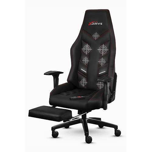 xDrive F�rt�na Masajl� Ayak Uzatmal� Profesyonel Oyuncu Koltu�u Siyah/Siyah