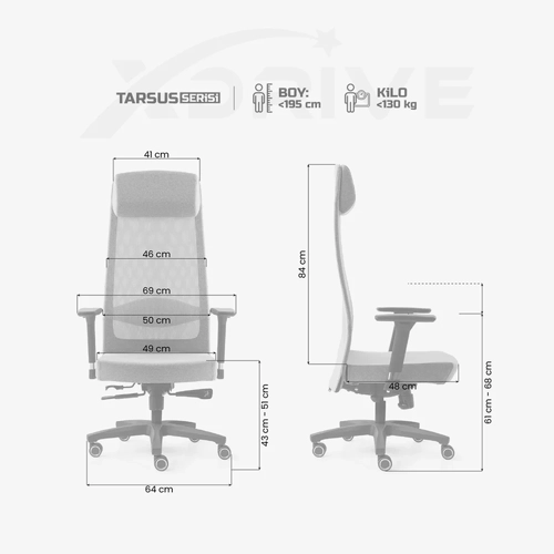 xDrive Tarsus Business �al��ma Koltu�u Kuma� Gri