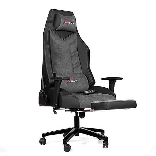 xDrive F�rt�na Masajl� Ayak Uzatmal� Profesyonel Oyuncu Koltu�u Kuma� Gri/Siyah