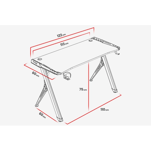 xDrive Ate� Profesyonel Rgb Oyuncu Masas� (122x60x75h)