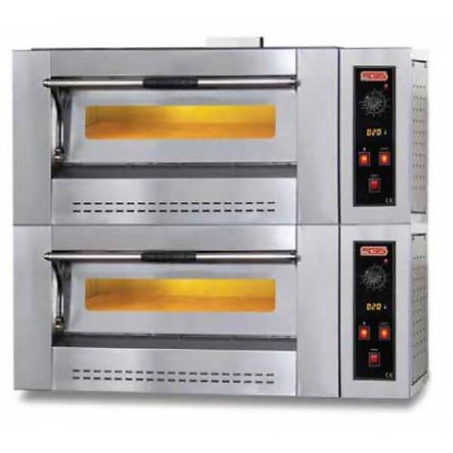 SGS PO Double 9G Gazl Pizza Frn, ift Katl, 9+9 Adet 30 cm Pizza Kapasiteli, 48000 W