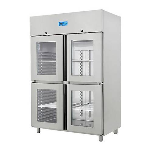 Öztiryakiler GN 1200 NMV Buzdolabı, 4 Yarım Cam Kapılı, Dik Tip, Monoblok,304 Kalite