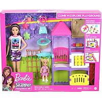 Barbie Bebek Bakýcýsý Skipper ve Oyun Parkýndaki Bebekleri Seti - Salýncaklý, Kaydýraklý, Kum Havuzlu GHV89