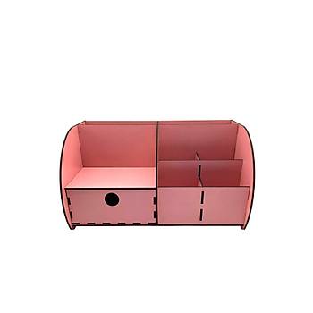 Inn Design Masast Dzenleyici Ahap Organizer Beyzade ekmeceli Kalemlik Kutulu Pembe AD-1006