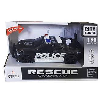 Ctoy Ikl Ve Sesli Srtmeli Siyah Polis Arabas 1:20