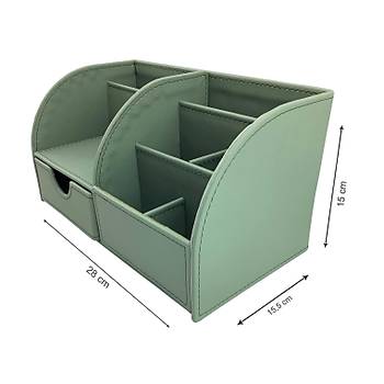 Inn Design Masast Dzenleyici Deri Organizer Efsun Soft ekmeceli Kalemlik Pastel Yeil DD-1054
