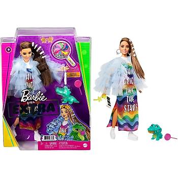 Barbie Extra Renkli Elbiseli Bebek GYJ78
