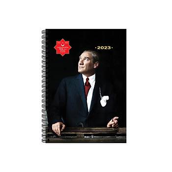 Keskin Color 17x24 Gnlk Spiralli 2023 Yl Ajandas Atatrk Cumhurbakan