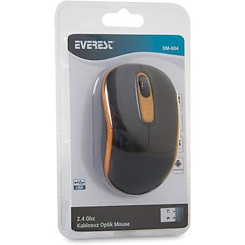 Everest SM-804 Usb Siyah/Turuncu 800/1200/1600dpi Kablosuz Mouse