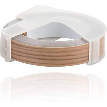 Need 3D Kabartma erit Etiketi 9mmx3mt Ahap Desen Dymo Junior ve Omega Makine Uyumlu