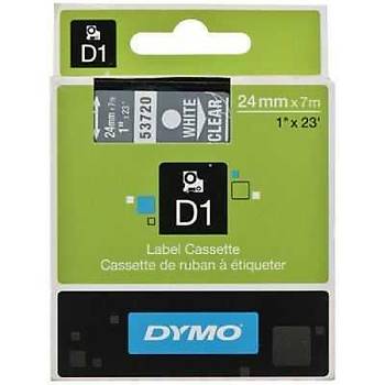Dymo D1 Yedek erit, 24 Mm X 7 Mt, effaf/Beyaz (53720)