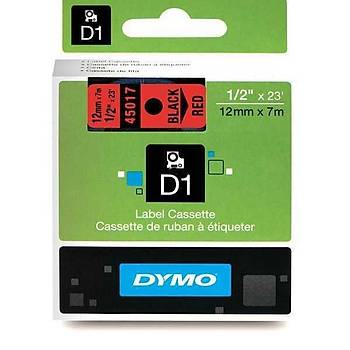 Dymo D1 Yedek erit, 12 Mm X 7 Mt, Krmz/ Siyah (45017)